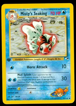 Pokemon MISTY'S SEAKING 55/132 - 1st Edition Gym Heroes - NEAR MINT/MINT - Image 1