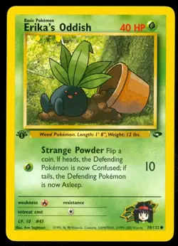 Pokemon ERIKA'S ODDISH 70/132 - 1st Edition Gym Challenge - NEAR MINT/MINT - Image 1