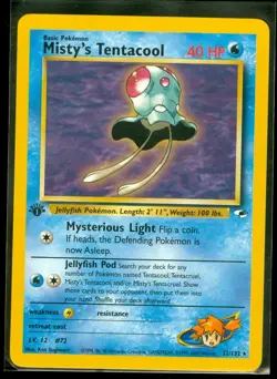 Pokemon MISTY'S TENTACOOL 32/132 - 1st Edition Gym Heroes RARE - NEAR MINT/MINT - Image 1
