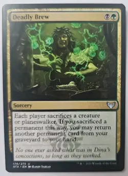 MTG Magic The Gathering Card Deadly Brew Sorcery Black Green Strixhaven School - Image 1