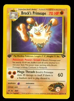 Pokemon BROCK'S PRIMEAPE 35/132 - 1st Edition Gym Challenge - NEAR MINT - Image 1