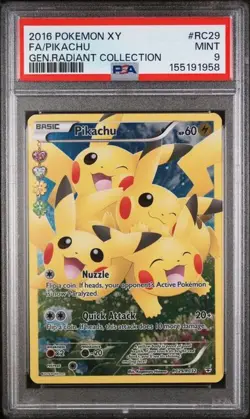 2016 POKEMON XY GENERATIONS RADIANT COLLECTION #RC29 FA/PIKACHU PSA 9 (Q958 - Image 1