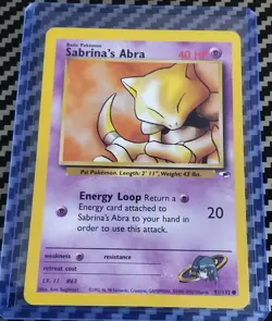 LP+ Sabrina's Abra 091/132 Gym Heroes Regular Unlimited WotC Pokemon 2000 - Image 1