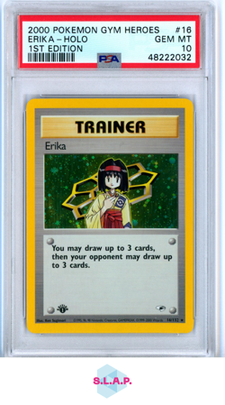 ERIKA POKEMON 16 2000 GYM HEROES 1ST EDITION - ENGLISH PSA 10 - Image 1