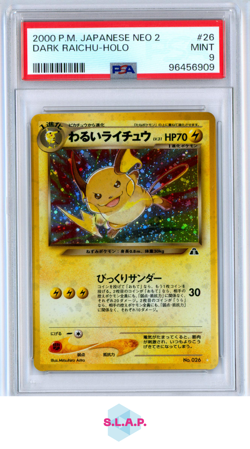 DARK RAICHU POKEMON 26 2000 NEO 2 MINT JAPANESE PSA 9 - Image 1