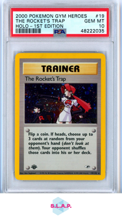 THE ROCKET'S TRAP POKEMON 19 2000 GYM HEROES 1ST EDITION - ENGLISH PSA 10 - Image 1