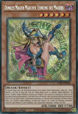 yugioh Dunkles Magier-Madchen, Lehrling des Magiers ALIN-DE004 Secret Rare DE - Image 1
