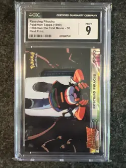 Pokemon Topps The First Movie Rescuing Pikachu CGC 9 - Image 1