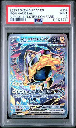 2025 POKEMON PRISMATIC EVOLUTIONS IRON HANDS EX #154 PSA 9 MINT #114135911 - Image 1