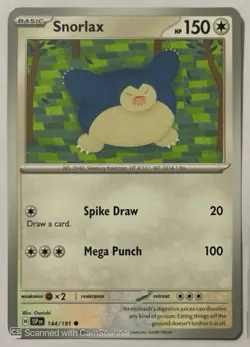 Pokemon Snorlax 144/191 Sv08 Surging Sparks Common Holo Basic 150HP - Image 1