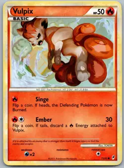 Pokemon TCG Vulpix Call of Legends 75/95 Regular LP - Image 1