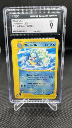 🐢 CGC 9 Mint Wartortle Expedition Base Set Uncommon Pokemon 92/165 - Image 1