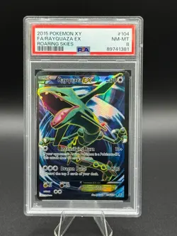 💥RAYQUAZA EX Ultra Rare Holo #104/108 Pokemon XY Roaring Skies PSA 8 NM/MT - Image 1