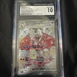 Charizard ex #074 SVP 2024 Pokemon S&V Paldean Fates Tin Black Star Promo CGC 10 - Image 1
