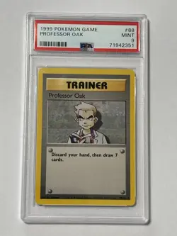 1999 Pokemon Base Set Professor Oak Tainer #88/102 MINT PSA 9 - Image 1