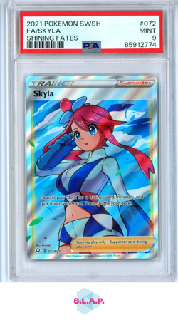 FA/SKYLA SHINING FATES POKEMON SWORD & SHIELD 2021 072 PSA 9 - Image 1