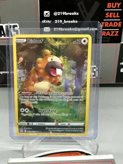Pokemon TCG Bidoof Crown Zenith: Galarian Gallery GG29/GG70 Holo Holo Rare - Image 1