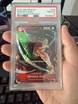 One Piece CCG Roronoa Zoro Gift Collection 2023 PSA 10 - Image 1