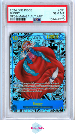 BUGGY MANGA ALT ART ONE PIECE OP09-EMPERORS IN THE NEW WORLD 2024 051 PSA 10 - Image 1