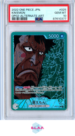 KIN'EMON ALTERNATE ART ONE PIECE JAPANESE OP02-PARAMOUNT WAR 2022 025 PSA 10 - Image 1