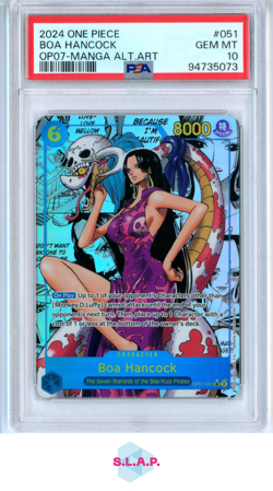 BOA HANCOCK MANGA ALT ART ONE PIECE OP07-500 YEARS IN THE FUTURE 2024 051 PSA 10 - Image 1