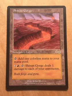 Magic the Gathering MTG Shivan Gorge Urza's Saga NM/LP - Image 1