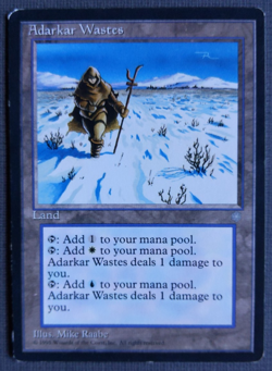 MTG Adarkar Wastes | Ice Age | LP | Rare Dual Land | Pain Land | Old Border | - Image 1