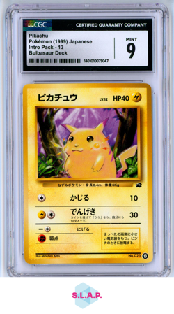 PIKACHU POKEMON 25 1999 INTRO PACK SQUIRTLE/BULBASAUR DECK - JAPANESE CGC 9 - Image 1