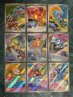 Pokemon First Partner Illustration Rare Collection Series 1 Promo Set 9 Card LOT - Image 2