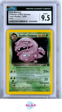 DARK WEEZING TEAM ROCKET - UNLIMITED HOLO 14/82 POKEMON CGC 9 - Image 1