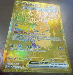 Pikachu ex 179/131 Hyper Rare Gold Card Pokemon Prismatic *BEAUTY* - Image 3