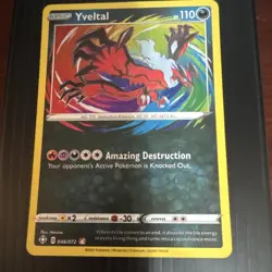 Pokemon Yveltal Shining Fates Amazing Rare Holo 046/072 Amazing Destruction - Image 1