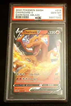 2020 Pokemon Darkness Ablaze Charizard V #019 PSA 10 GEM MINT 19/189 - Image 1