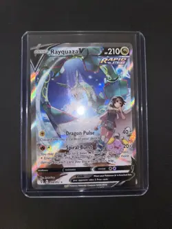 Pokemon Rayquaza V Full Art Ultra Rare Holo Evolving Skies 194/203 210 HP Card - Image 2