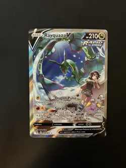 Pokemon Rayquaza V Full Art Ultra Rare Holo Evolving Skies 194/203 210 HP Card - Image 3