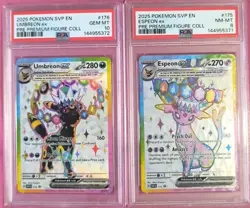 Pokemon 2025 Umbreon ex Espeon ex 175 176 Scarlet Sequential Set PSA 10/ PSA 8 - Image 1