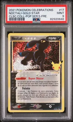 Carte Pokemon Noctali 17/17 PSA 9 Gold Star Celebrations 25 Ans Anniversaire - Image 1