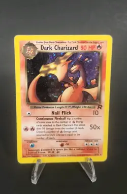 Pokemon TCG Dark Charizard Team Rocket Holo 4/82 DAMAGED - Image 1