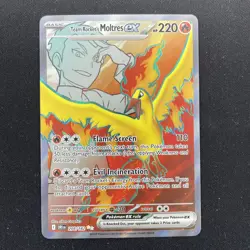 Team Rocket's Moltres ex - Full Art - 208/182 Destined Rival - Rare Pokemon Card - Image 1