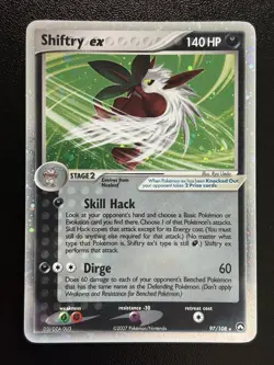 2007 SHIFTRY EX Pokemon Card #97 97/108 Power Keepers Ultra Rare Holo LP - Image 1