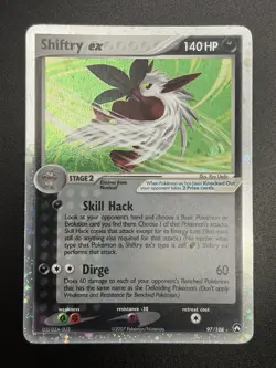 2007 SHIFTRY EX Pokemon Card #97 97/108 Power Keepers Ultra Rare Holo LP - Image 3