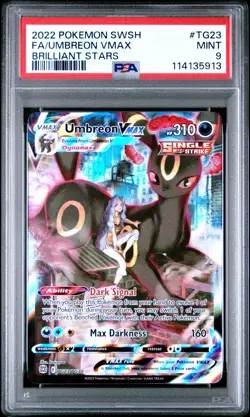 2022 POKEMON BRILLIANT STARS UMBREON VMAX #TG23 PSA 9 MINT #114135913 - Image 1