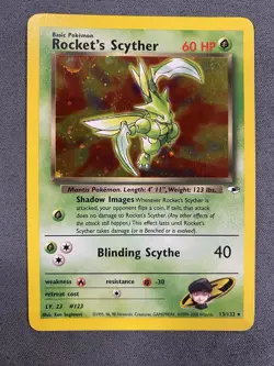 Rocket's Scyther - 13/132 - Holo Rare - Unlimited Gym Heroes (MP) Pokemon TCG P - Image 1
