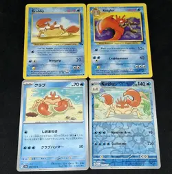 Vintage Krabby & Kingler Fossil Cards + Bonus Pokemon TCG Card Bundle - Image 2