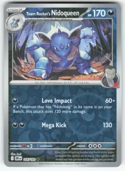 Team Rocket's Nidoqueen 116/182 Uncommon Destined Rivals Pokemon Reverse Holo NM - Image 1