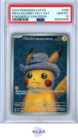 PIKACHU WITH GREY FELT HAT POKEMON 85 2023 PROMO ENGLISCH PSA 10 - Image 1