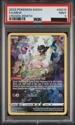 Mew GG10/GG70 Alternative Art Pokemon TCG Crown Zenith CRZ 2023 English PSA 9 - Image 1