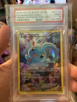 2016 POKEMON XY BLACK STAR PROMO #XY113 FULL ART MANAPHY PSA 9 MINT - Image 1