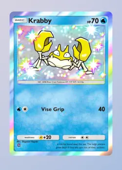 Shiny Krabby 1⭐, Pokemon TCG Pocket, English, Secluded Springs set, Digital - Image 1