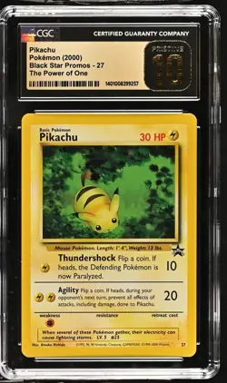 Pikachu: 2000 Pokemon Black Star Pomo - 27 - The Power of One - CGC PRISTINE 10 - Image 1